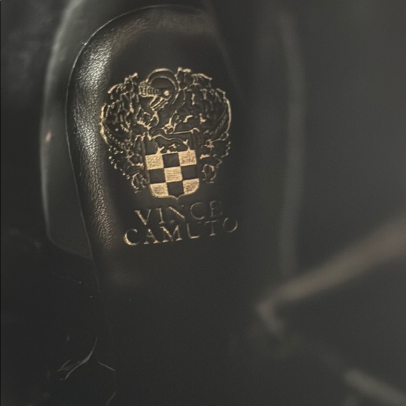 Vince Camuto Black and Gold Combat Boots - Picture 3 of 4